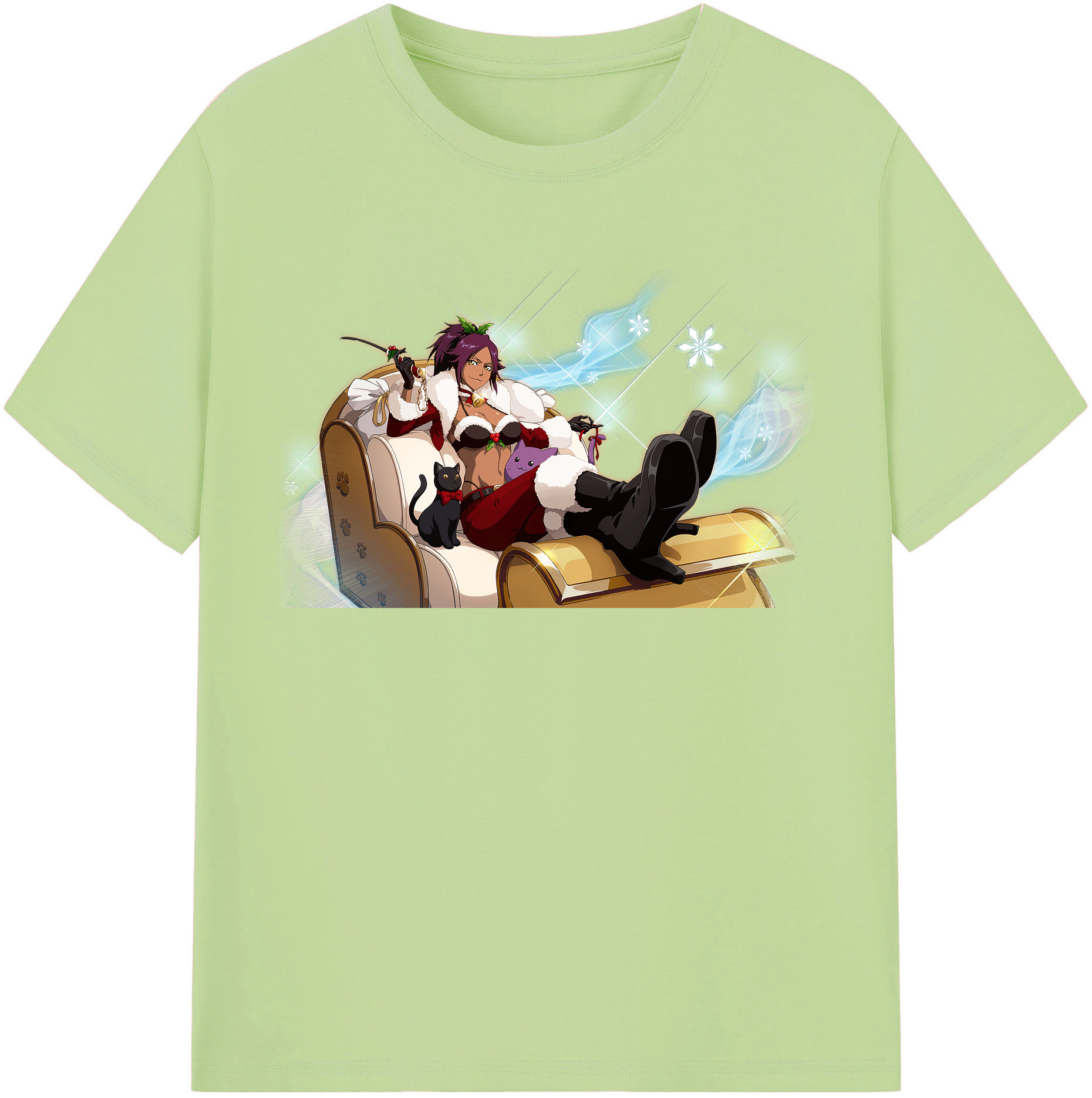（画像用） ブリーチ 四楓院 夜一（しほういん よるいち） BLEACH Shihouin Yoruichi 綿100％半袖Tシャツ（フロントプリント）